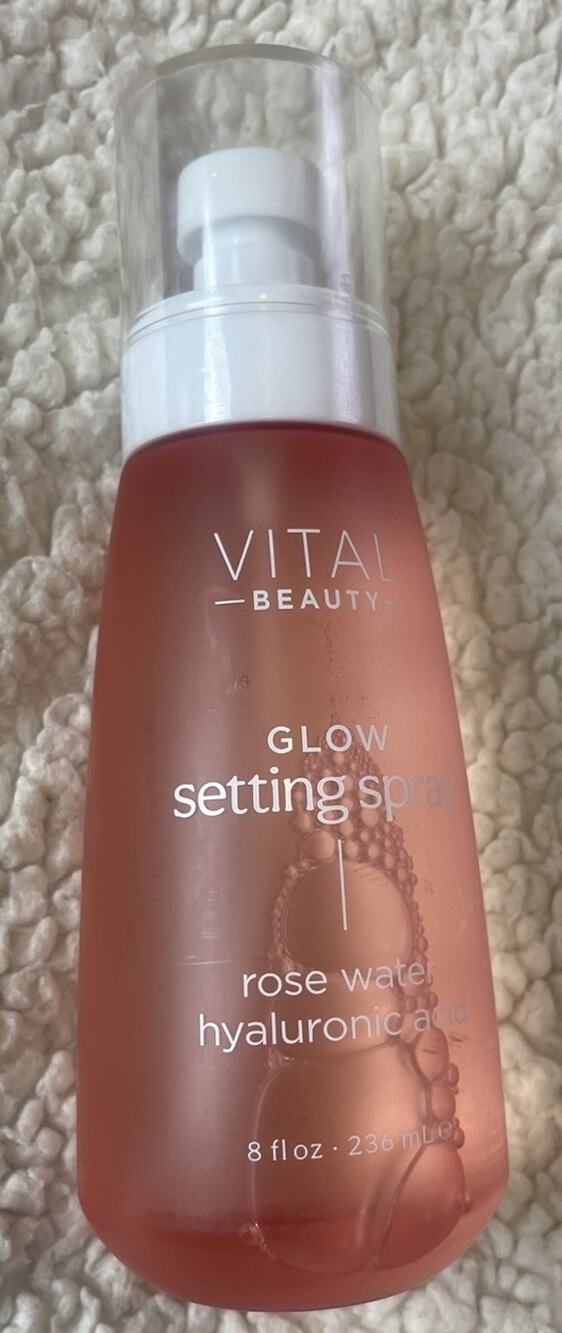 Vital Beauty Glow Makeup Setting Spray with Rose Water & Hyaluronic Acid 8 oz